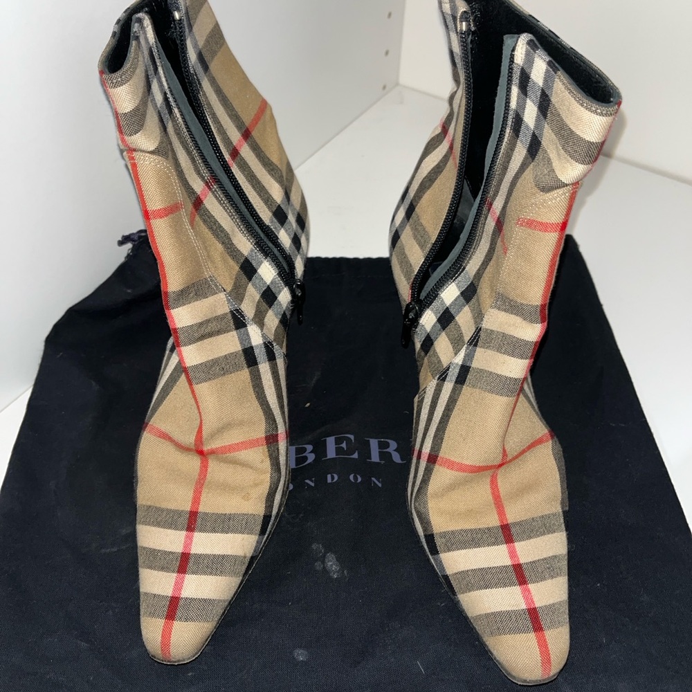 Burberry Plaid Ankle Boots